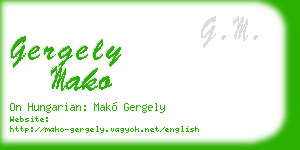 gergely mako business card
